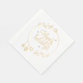 Christmas Paper Napkin with Festive Stars & Snowfl Servet (Hoek)