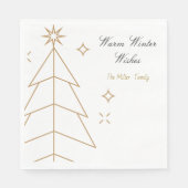 Christmas Paper Napkin with Minimalist Trees  Servet (Voorkant)