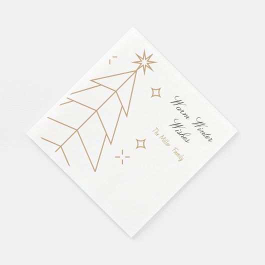 Christmas Paper Napkin with Minimalist Trees & Sno Servet (Hoek)