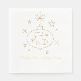 Christmas Paper Napkin with Playful Holiday Icons Servet