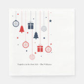Christmas Paper Napkin with Rustic Holiday Servet (Voorkant)