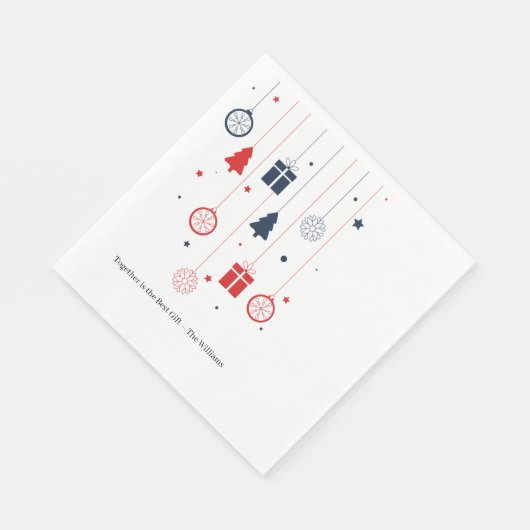 Christmas Paper Napkin with Rustic Holiday Servet (Hoek)