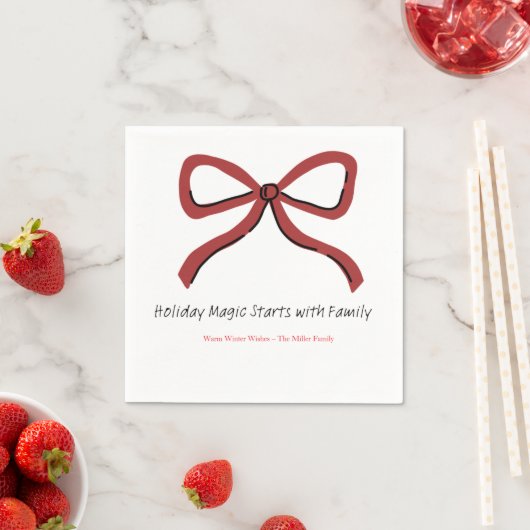 Christmas Paper Napkin with Trees & Hearts Servet (Insitu)