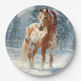 Christmas Paper Plate / Beautiful Appalossa Horse  Papieren Bordje