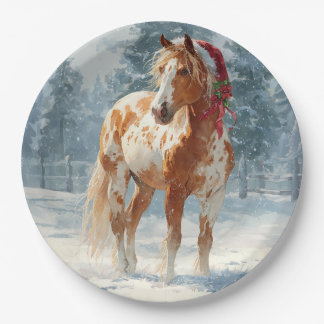 Christmas Paper Plate / Beautiful Appalossa Horse Papieren Bordje