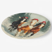 Christmas Paper Plate / Beautiful Galloping Horse Papieren Bordje (Gekanteld)