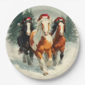 Christmas Paper Plate / Beautiful Galloping Horse  Papieren Bordje (Voorkant)