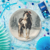 Christmas Paper Plate / Beautiful Paint Horse  Papieren Bordje (Feest)