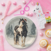 Christmas Paper Plate / Beautiful Paint Horse  Papieren Bordje (Feest)