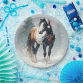Christmas Paper Plate / Beautiful Paint Horse  Papieren Bordje (Feest)