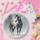 Christmas Paper Plate / Beautiful Paint Horse  Papieren Bordje (Feest)