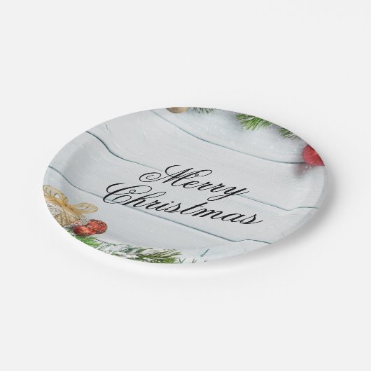 Christmas Paper Plate – Festive Holiday Tableware Papieren Bordje (Gekanteld)
