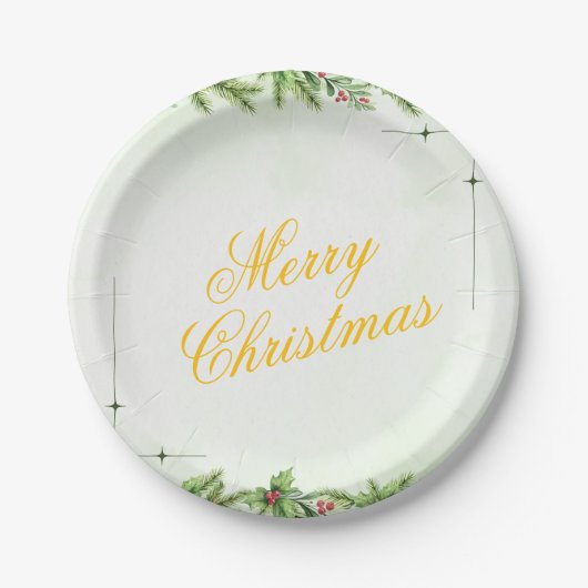 Christmas Paper Plate – Festive Holiday Tableware Papieren Bordje (Voorkant)