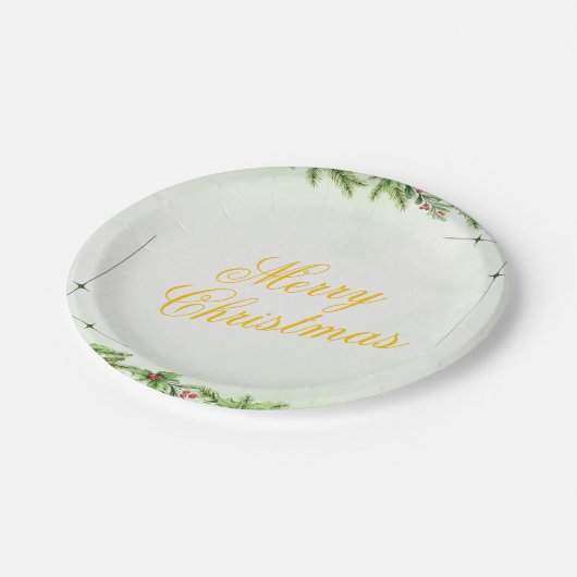 Christmas Paper Plate – Festive Holiday Tableware Papieren Bordje (Gekanteld)