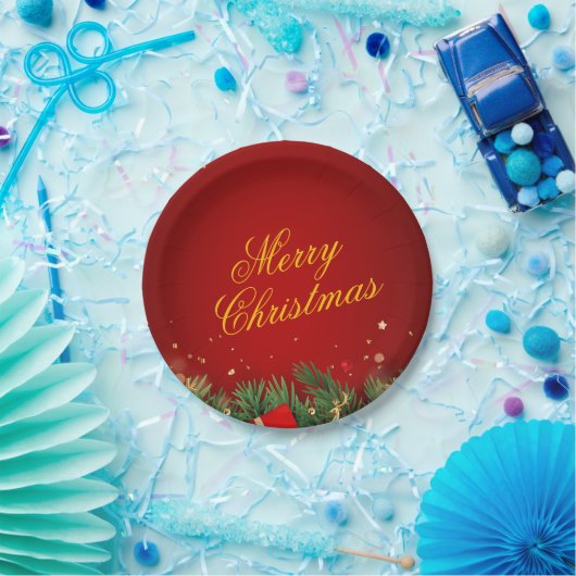 Christmas Paper Plate – Festive Holiday Tableware Papieren Bordje (Feest)