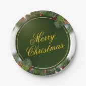 Christmas Paper Plate – Festive Holiday Tableware Papieren Bordje (Voorkant)