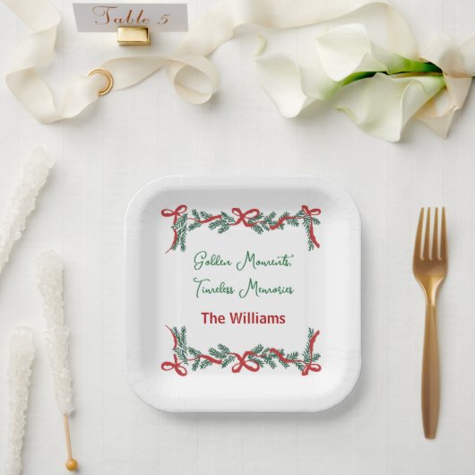 Christmas Paper Plates – Holiday Celebrations Papieren Bordje (Huwelijk)