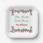 Christmas Paper Plates – Holiday Celebrations Papieren Bordje (Voorkant)