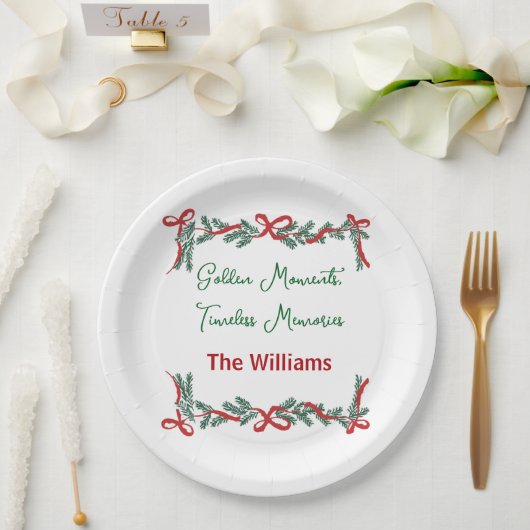 Christmas Paper Plates – Holiday Celebrations Papieren Bordje (Huwelijk)