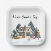 Christmas Paper Plates Papieren Bordje (Voorkant)