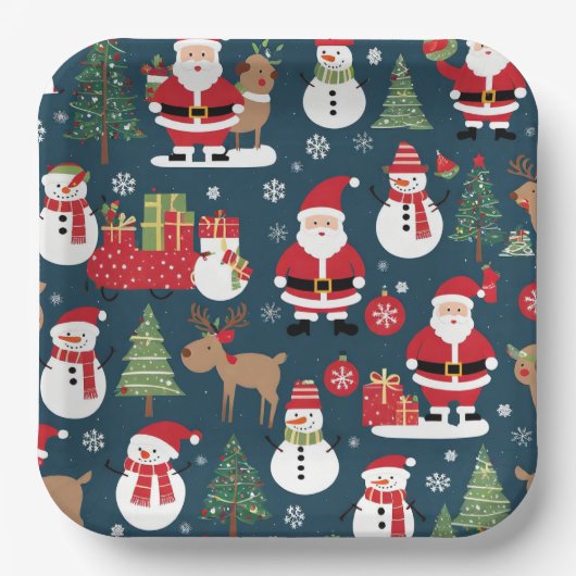 Christmas Paper Plates Papieren Bordje (Voorkant)