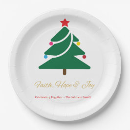Christmas Paper Plateswith Holiday Motifs Papieren Bordje