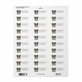Christmas Papillon Dog Retour Adreslabel Etiket (Full Sheet)
