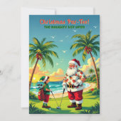 Christmas Par-Tee Funny Tropical Golf Santa Party Kaart (Voorkant)