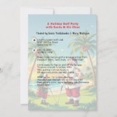 Christmas Par-Tee Funny Tropical Golf Santa Party Kaart (Achterkant)