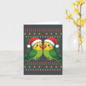 Christmas Parakeet Ugly Xmas Sweater Parakeets Lon Kaart (Gele Bloem)