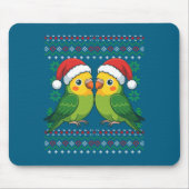 Christmas Parakeet Ugly Xmas Sweater Parakeets Lon Muismat (Voorkant)