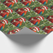 Christmas Parrot Holding a Cocktail Cadeaupapier (Hoek)