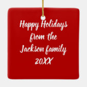 Christmas Parrot Holding a Cocktail Keramisch Ornament (Achterkant)