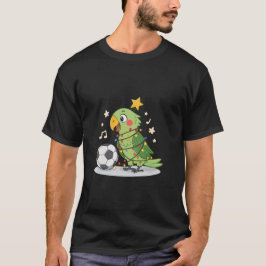 Christmas Parrot playing soccer T-shirt