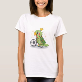 Christmas Parrot playing soccer T-shirt
