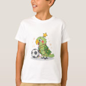Christmas Parrot playing soccer T-shirt (Voorkant)