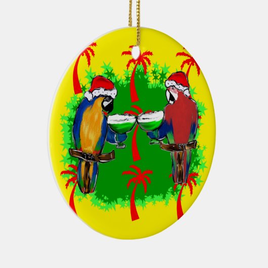 CHRISTMAS PARROTS KERAMISCH ORNAMENT (Rechts)