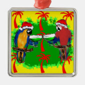 CHRISTMAS PARROTS METALEN ORNAMENT (Voorkant)
