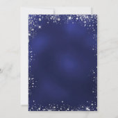 Christmas Party blauwe zilveren sneeuwboom Kaart (Achterkant)