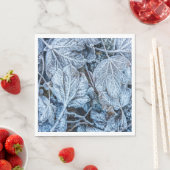 Christmas Party Blue Leaves Snow Holidays Winter Servet (Insitu)