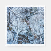 Christmas Party Blue Leaves Snow Holidays Winter Servet (Voorkant)