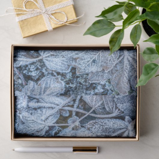 Christmas Party Blue Leaves Snow Holidays Winter Tissuepapier (Geschenk)