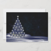 Christmas Party Blue Shiny Tree Winter Navy Kaart (Achterkant)