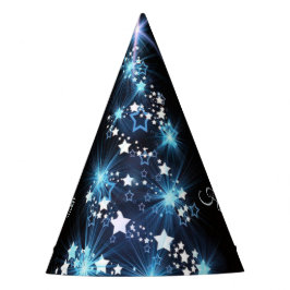 Christmas Party Blue Tree Shiny Black Elegant Feesthoedjes