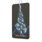 Christmas Party Blue Tree Shiny Black Elegant Luchtverfrisser (Links)