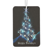 Christmas Party Blue Tree Shiny Black Elegant Luchtverfrisser (Achterkant)
