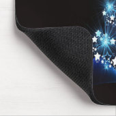 Christmas Party Blue Tree Shiny Black Elegant Muismat (Hoek)