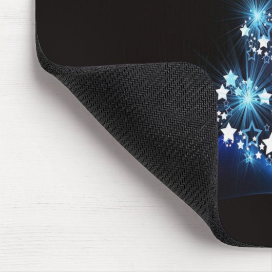 Christmas Party Blue Tree Shiny Black Elegant Muismat (Hoek)