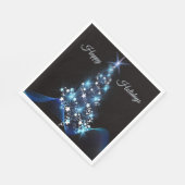 Christmas Party Blue Tree Shiny Black Elegant Servet (Hoek)