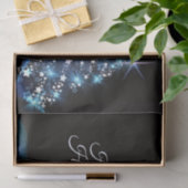 Christmas Party Blue Tree Shiny Black Elegant Tissuepapier (Geschenk)
